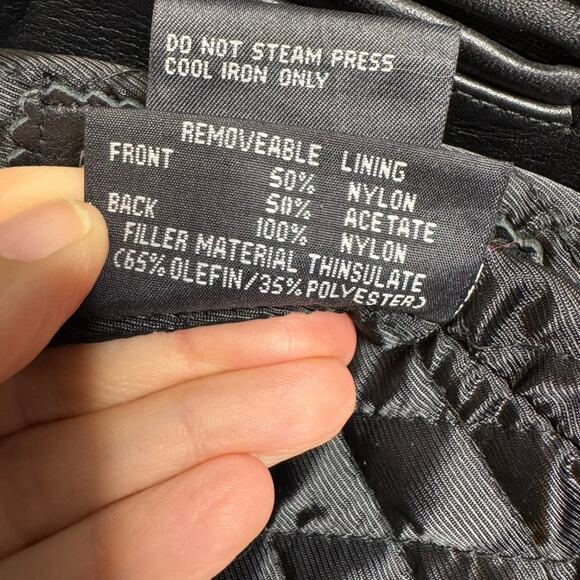 Flying Biker Oakwood Leather Motorcycle Jacket Women L Black Red Thinsulate - Picture 15 of 16